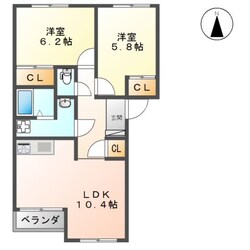 コスモスコートＢの物件間取画像